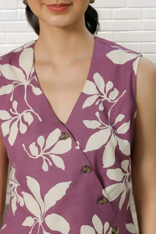 Raspberry Crush Cotton Shirt Style Co-Ord Set