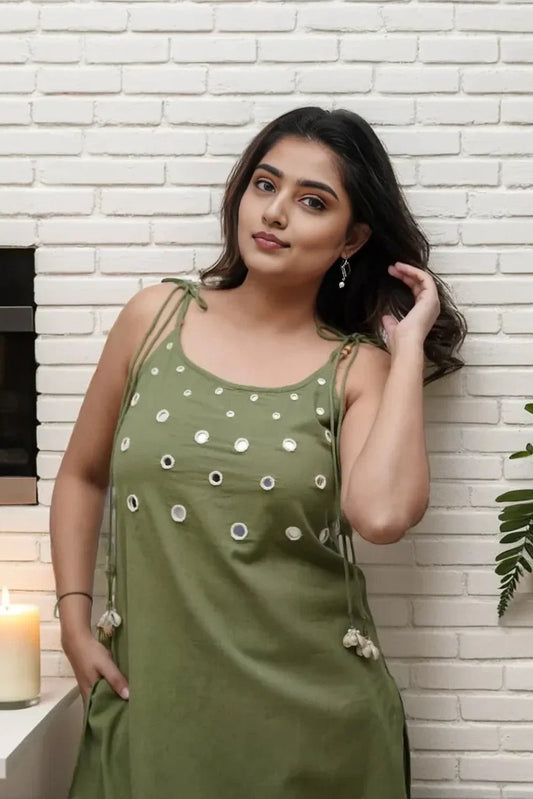 Green Sleeveless Kurta with Palazzo