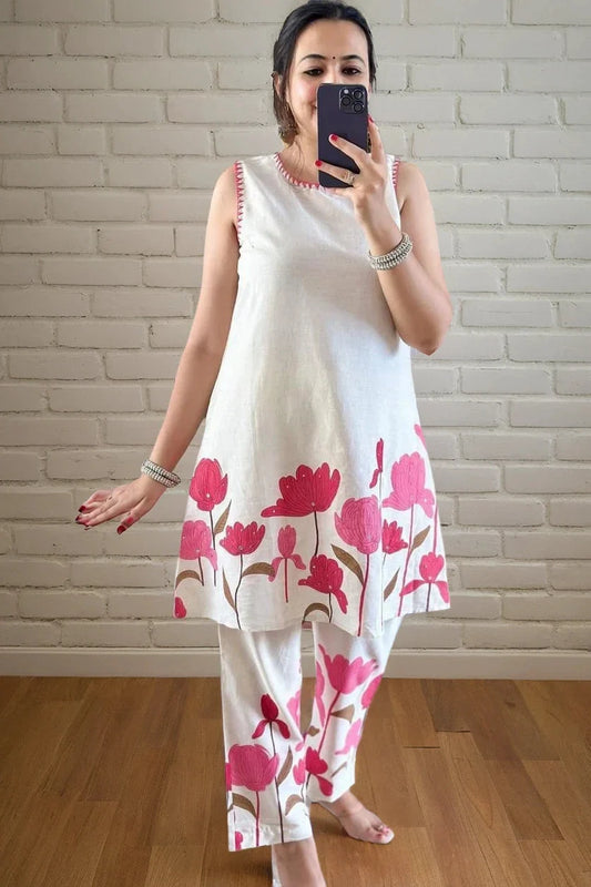 Pink Panel Printed Co-Ord Set