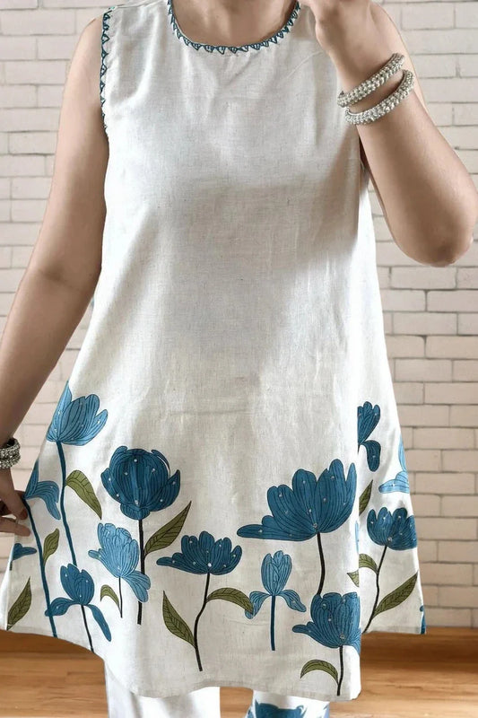 Blue Panel Printed Co-Ord Set